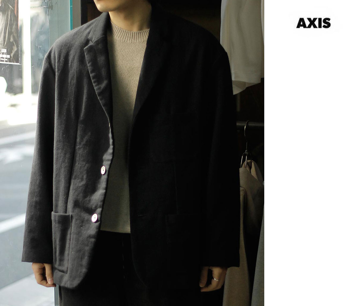 アクシス AXIS 針布起毛加工 モールスキン シングル ジャケット