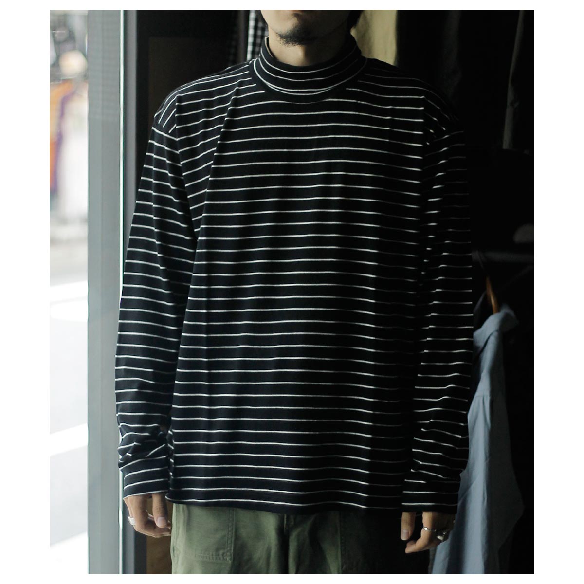 ミュベール フクロウインターシャセーター 絹 毛 ドッキング 2way 黒