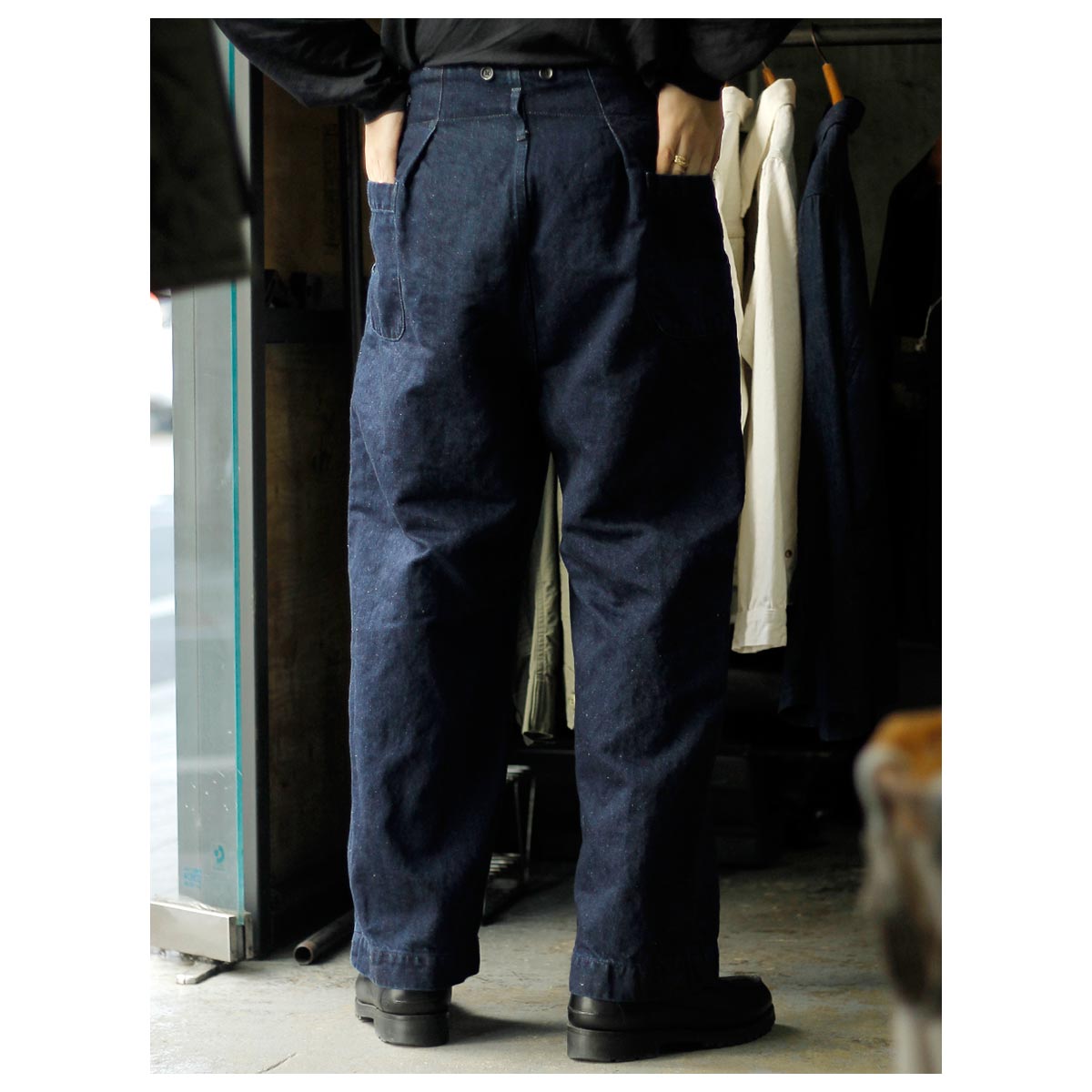 26SS グランク GURANK CL Denim work pants Gurank - Gurank 26SS グランク コットンリネンデニムワークパンツ CL