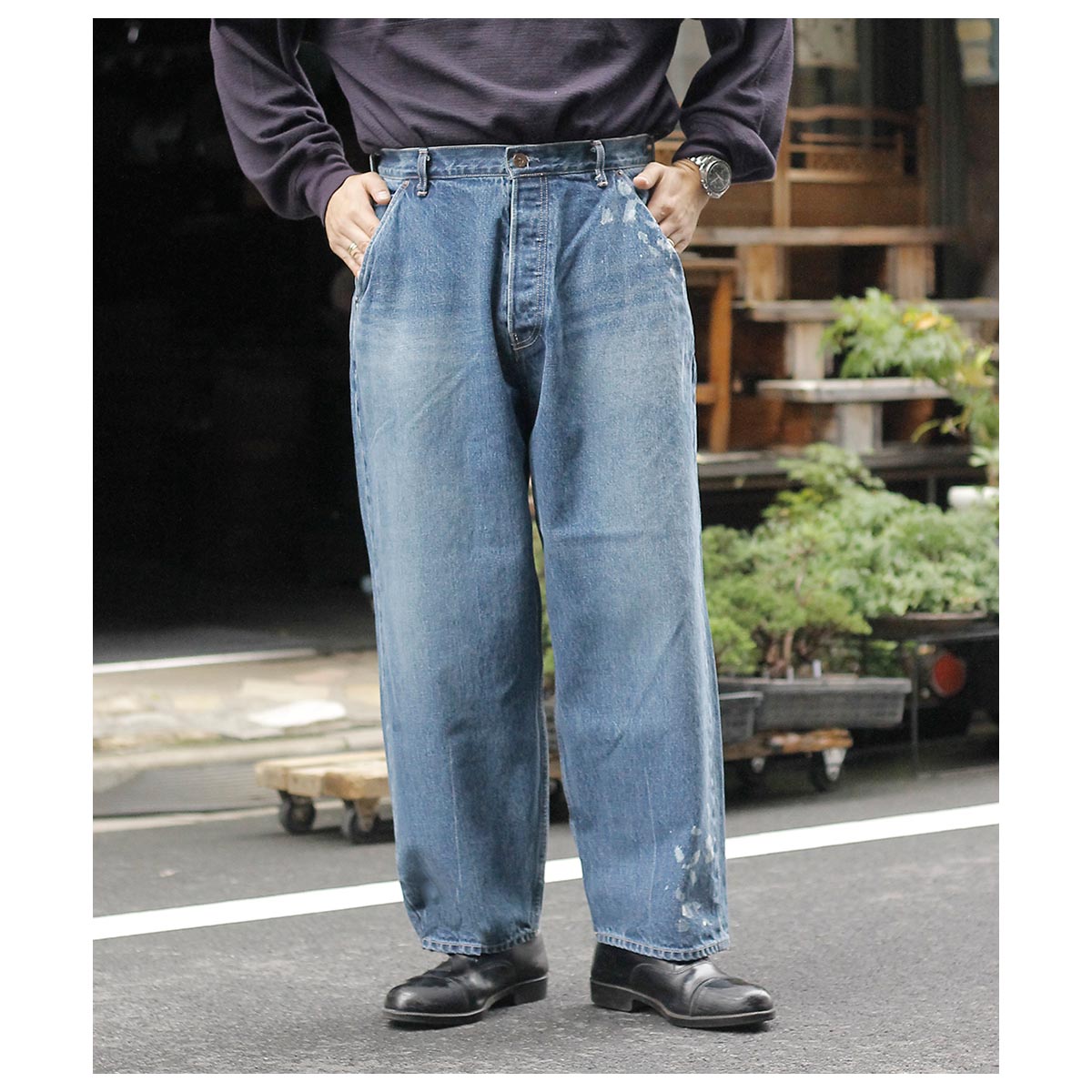 グランク GURANK ディストレスト セルヴィッチ ジーンズ Distressed