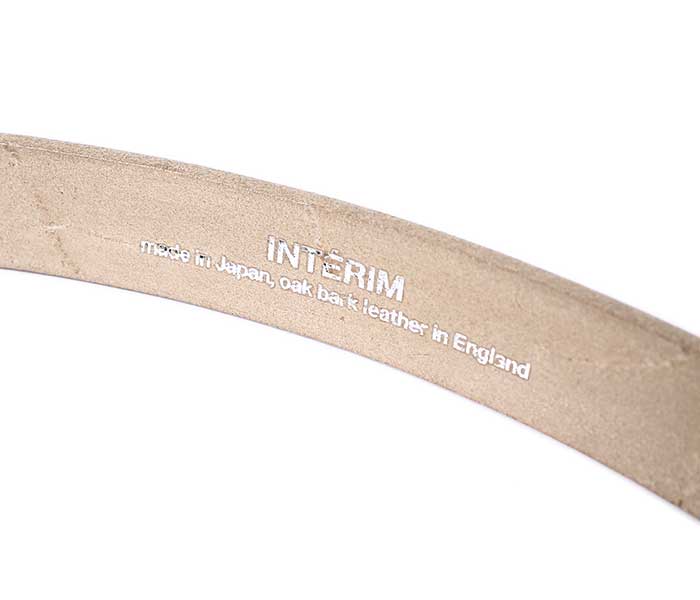 INTERIM インテリム　オークバークレザーベルト　25mm 25ss インテリム INTERIM 25mm クロス グレイン オークバーク レザー