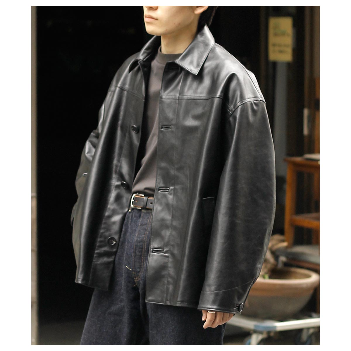 INTÉRIM インテリム コート サイズ4 INTERIM(インテリム) - HYPER BIG SILK DENIM SINGLE RAGLAN 4PK