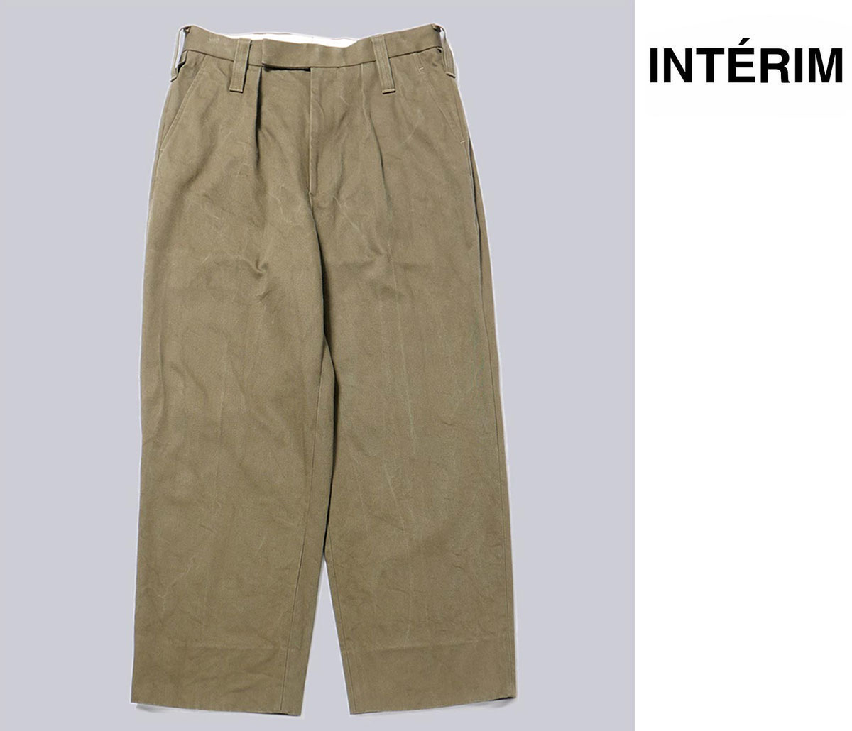 極美品　visvim サイドベンツ・トラウザー　チャコールグレー　L フランス製 インテリム INTERIM ヘビー ピマ ツイル 1タック フレンチ
