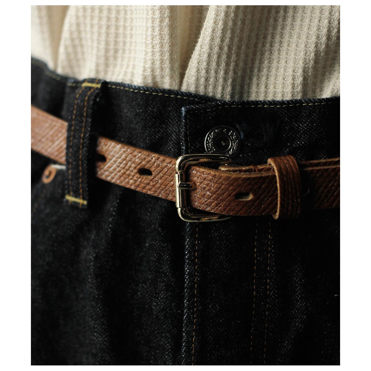 インテリム INTERIM 20mm クロス グレイン オークバーク レザー ベルト