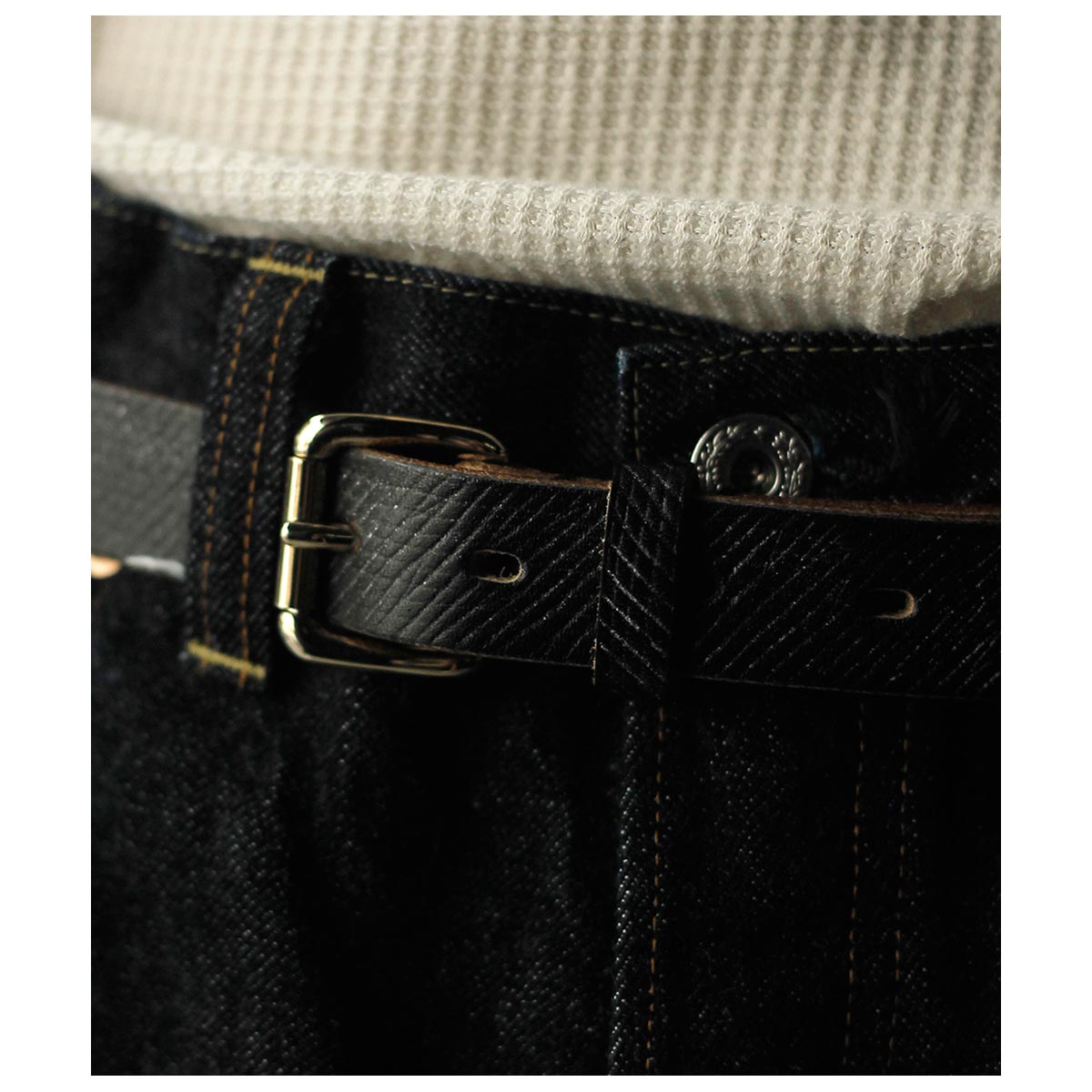 インテリム INTERIM 25mm クロス グレイン オークバーク レザー ベルト