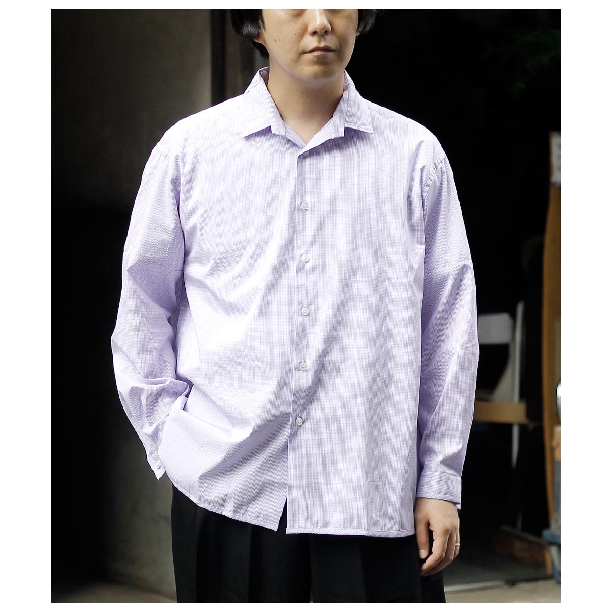 MANAVE タックカラーシャツ マナベ MANAVE タックカラーシャツ Tuck Collar Shirts MADE IN