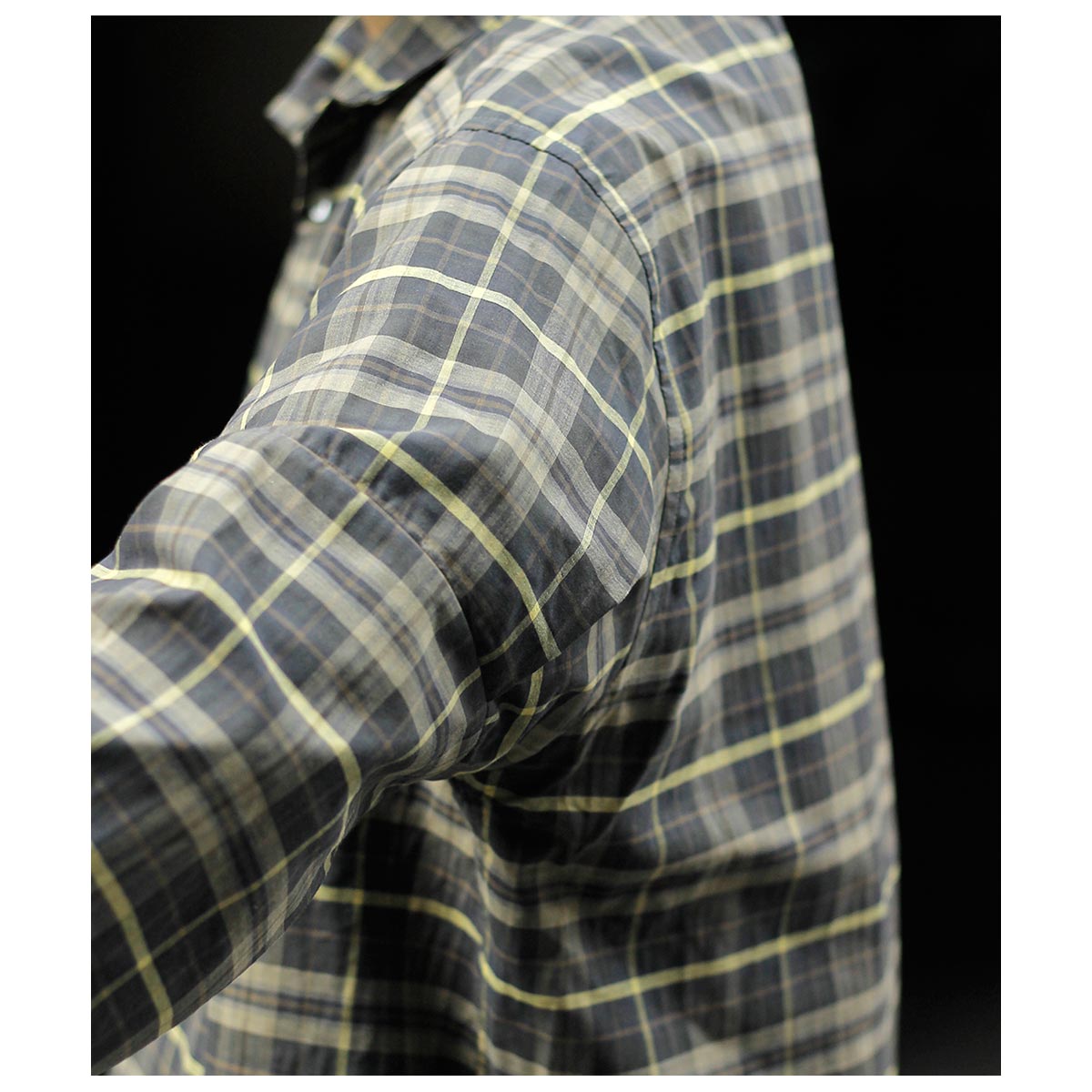 MANAVE Tuck Collar Shirts チェック M MANAVE マナベ Tuck Collar Shirt ＜チェック＞ 商品詳細