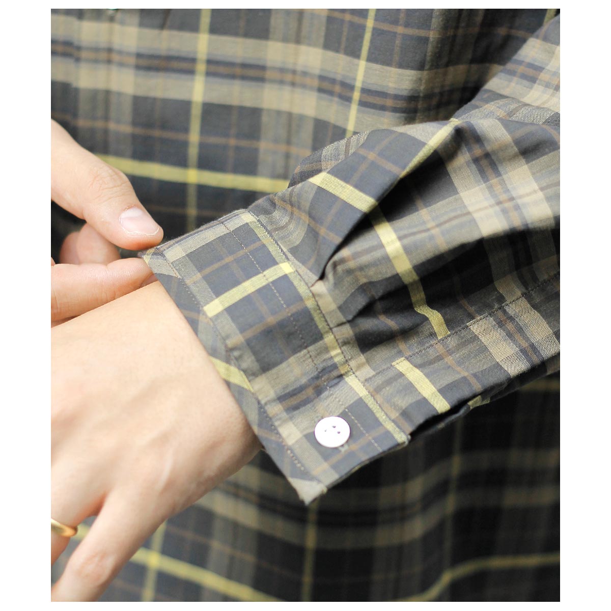 MANAVE Tuck Collar Shirts チェック M MANAVE マナベ Tuck Collar Shirt ＜チェック＞ 商品詳細