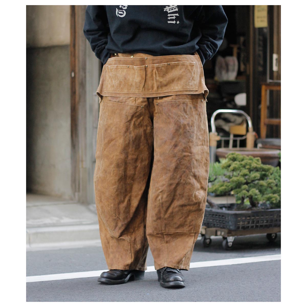 ニードルズ NEEDLES H.D.エプロンペインターパンツ 柿渋染め H.D.