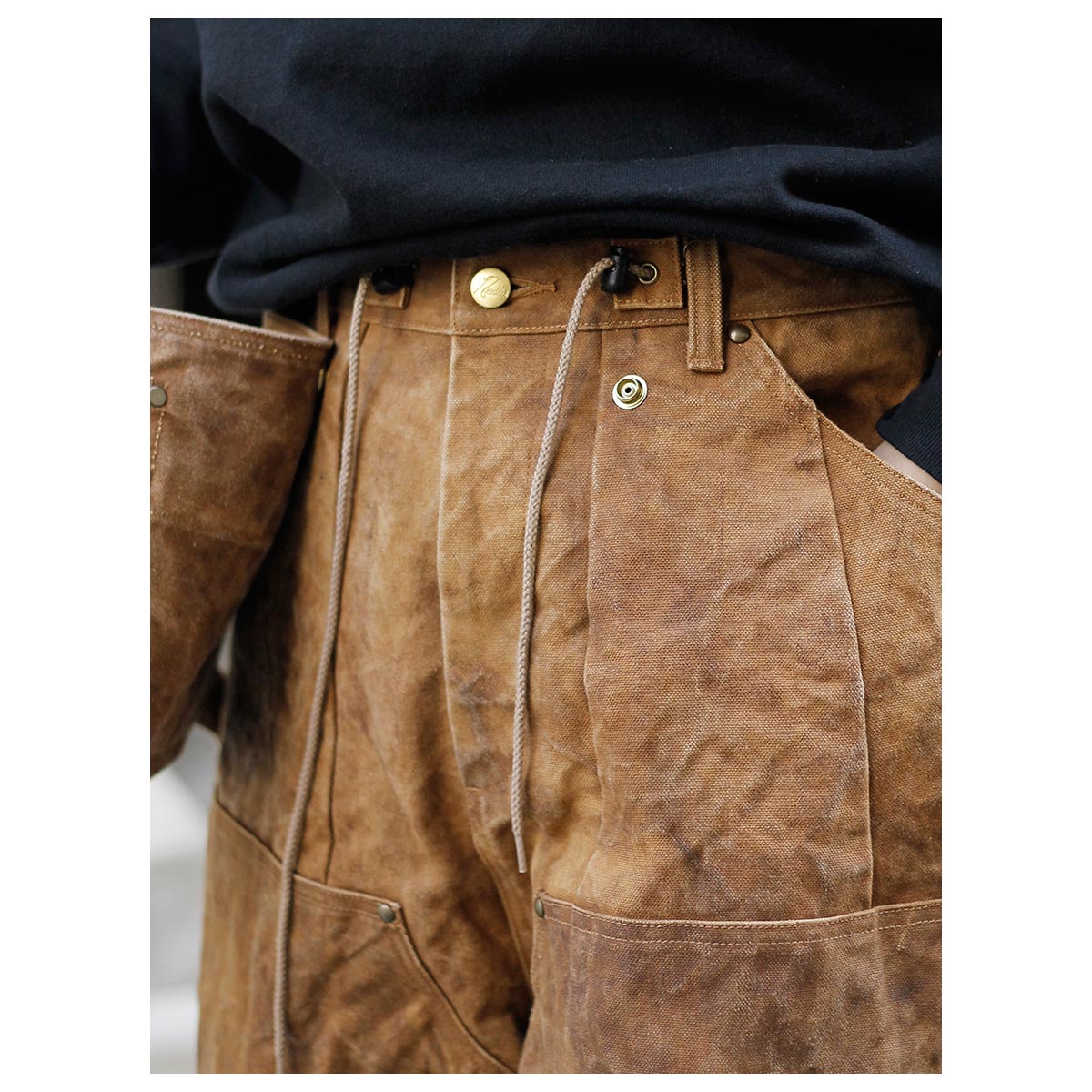 25aw 新品 NEEDLES ニードルズ 柿渋塗料 ペインターパンツ S ニードルズ NEEDLES H.D.エプロンペインターパンツ 柿渋染め H.D.