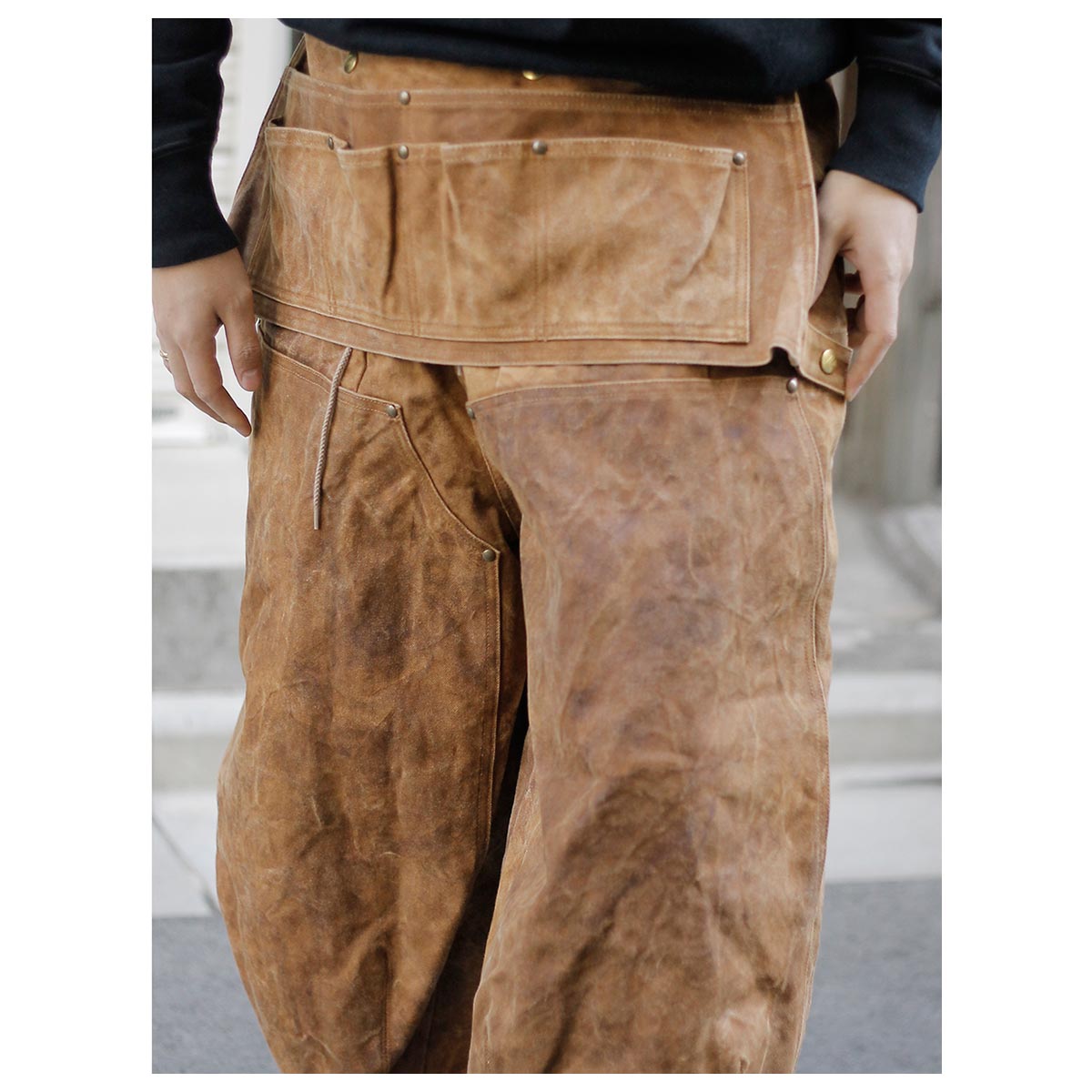 ニードルズ NEEDLES H.D.エプロンペインターパンツ 柿渋染め H.D.