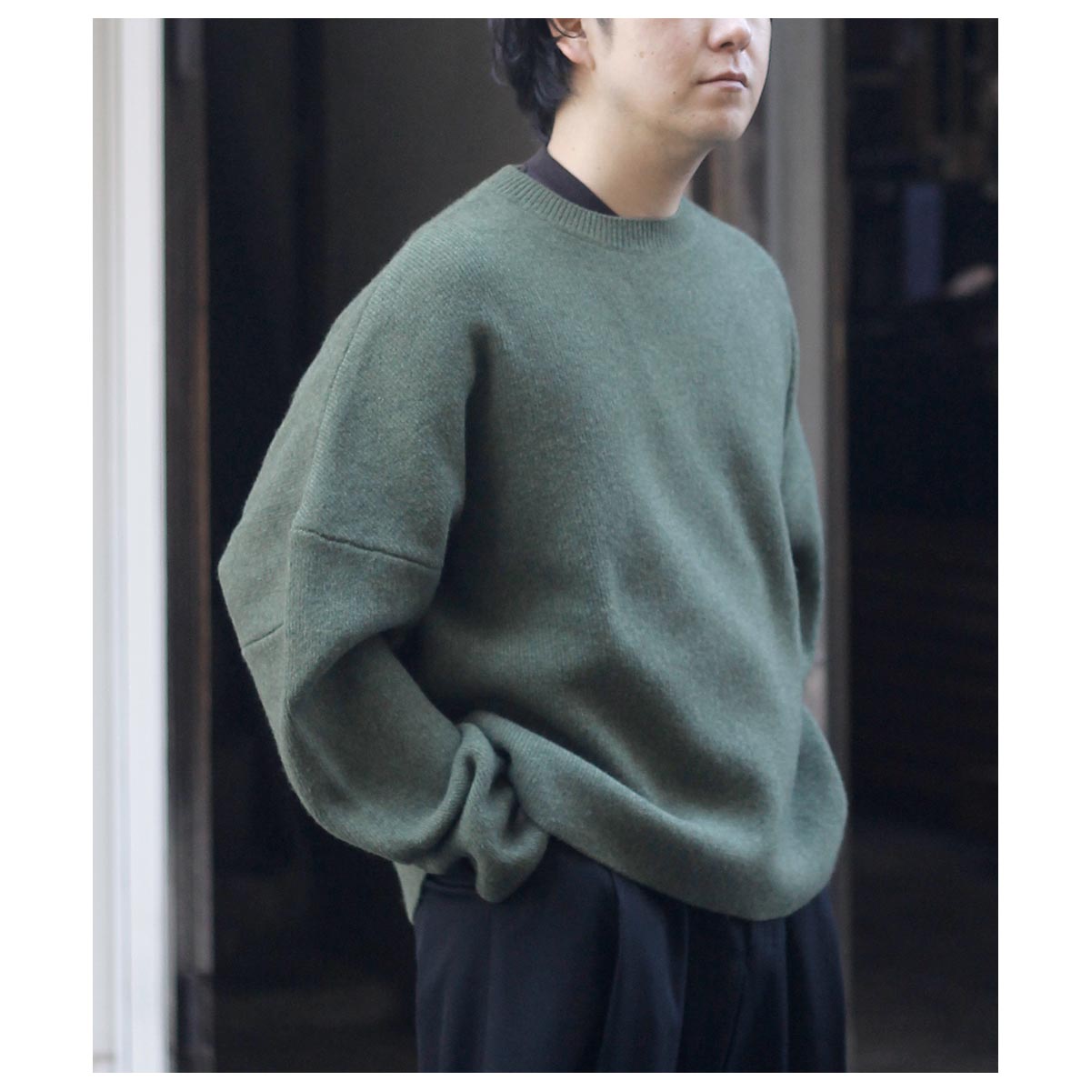 rurumu gynandromorph knit OP スモーキーブルー KIDILL - プルオーバーニット - PULLOVER KNIT - COLLABORATION