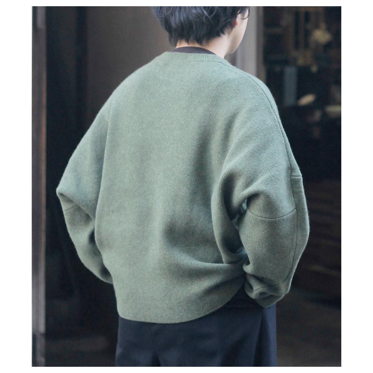 ノノット NONNOTTE ライトメルトン ドレーピング クルーネック nonnotte＞LIGHT MELTON DRAPING PULLOVER/ライトメルトン