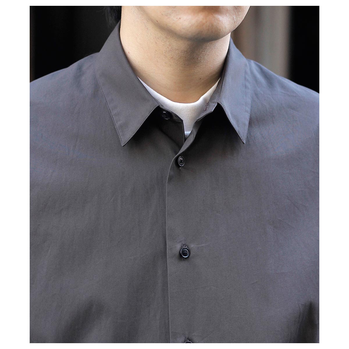 ノノット NONNOTTE クリア ヘビーブロード クロス ドレーピングシャツ