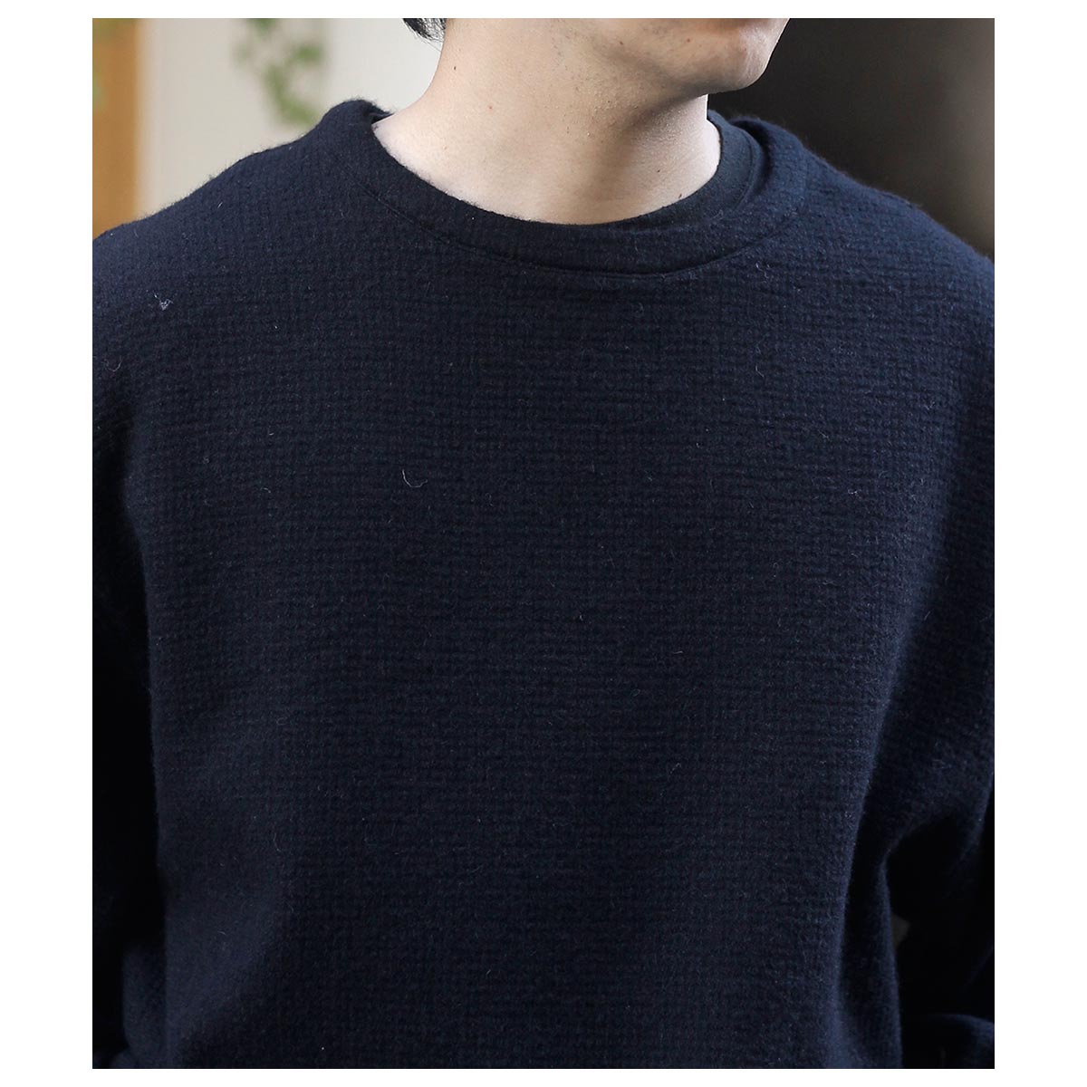 ノノット NONNOTTE アルパカ ドビー ワッフル クルーネックプル