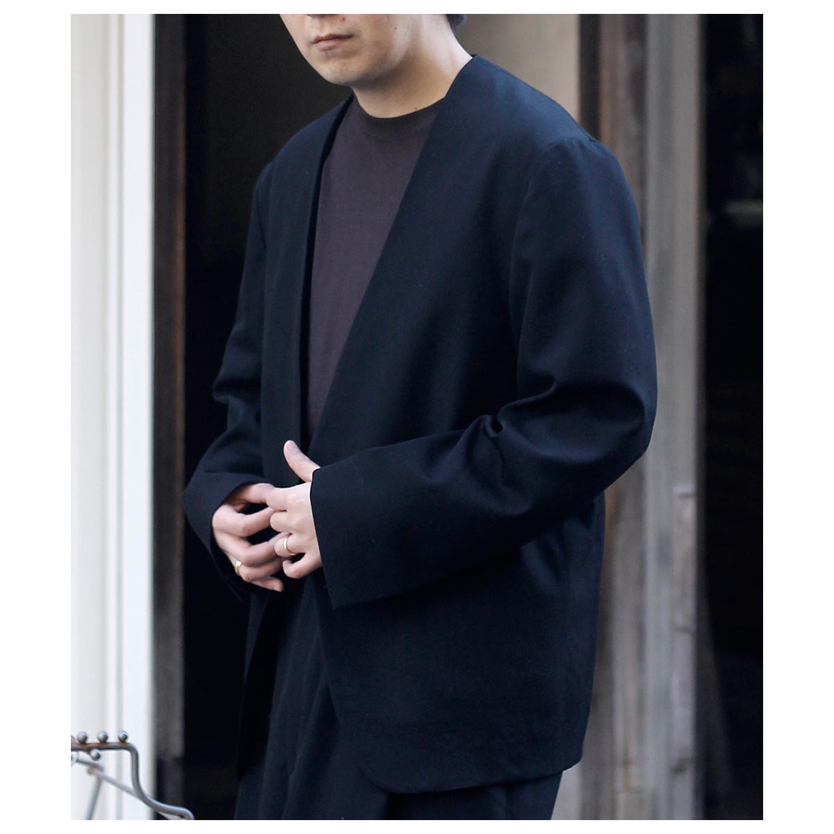定価¥41,800 ATTACHMENTウール ギャバジン ベルテッドジレ ウールギャバジンテーラードジャケット|allureville OFFICIAL