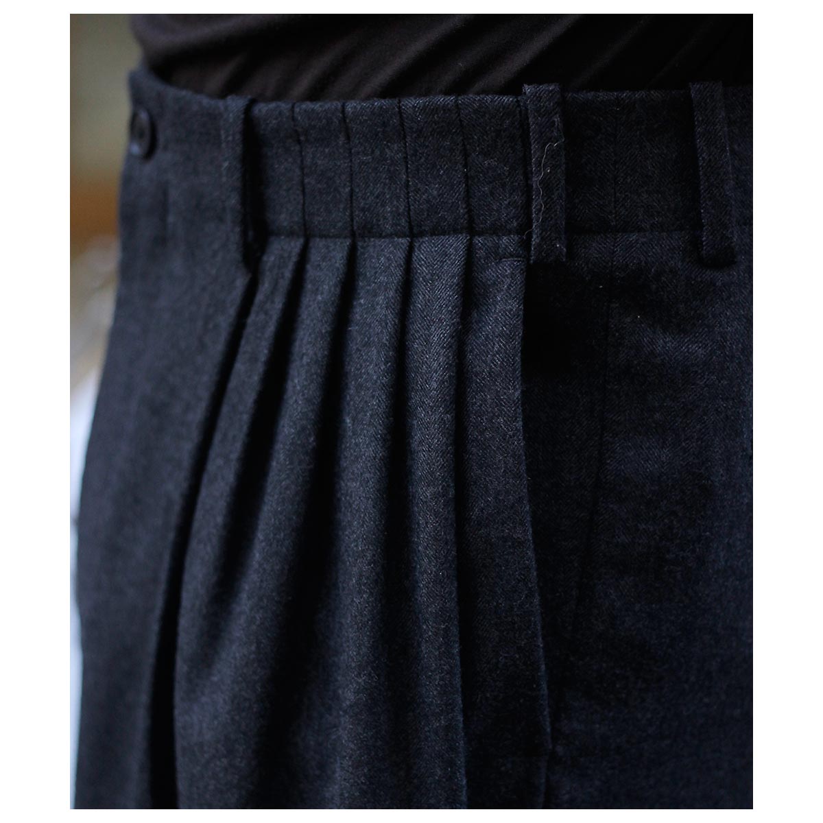 ノノット NONNOTTE シャドー ヘリンボーン フランネル 5タック