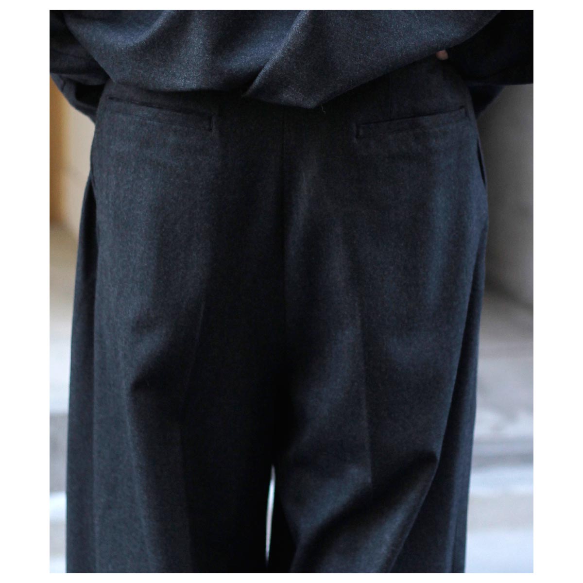 ノノット NONNOTTE シャドー ヘリンボーン フランネル 5タック ワイド