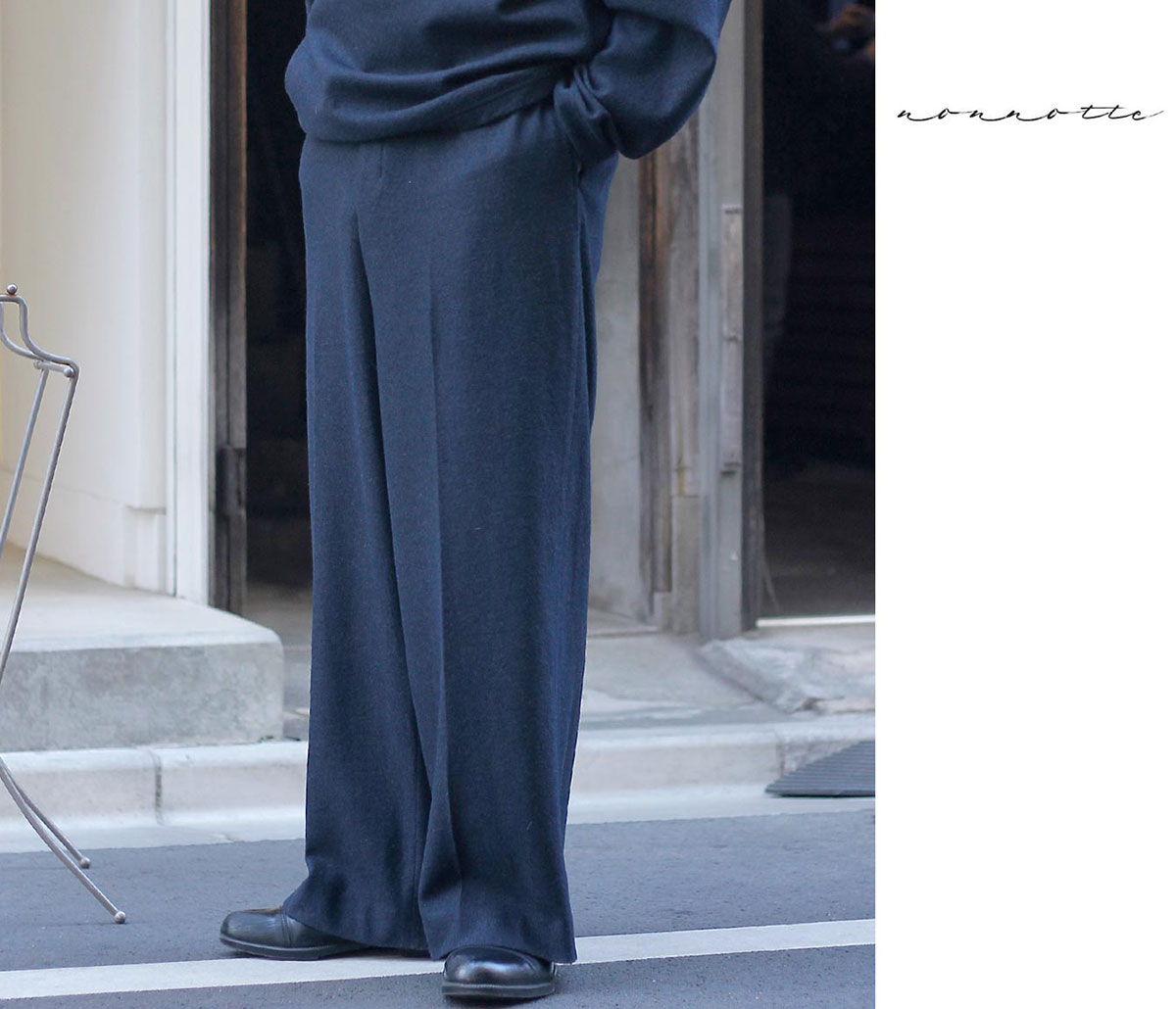 パンツ nonnotte NO TUCK WIDE STRAIGHT TROUSERS nonnotte Wide Straight Trousers nonnotte】no tuck wide