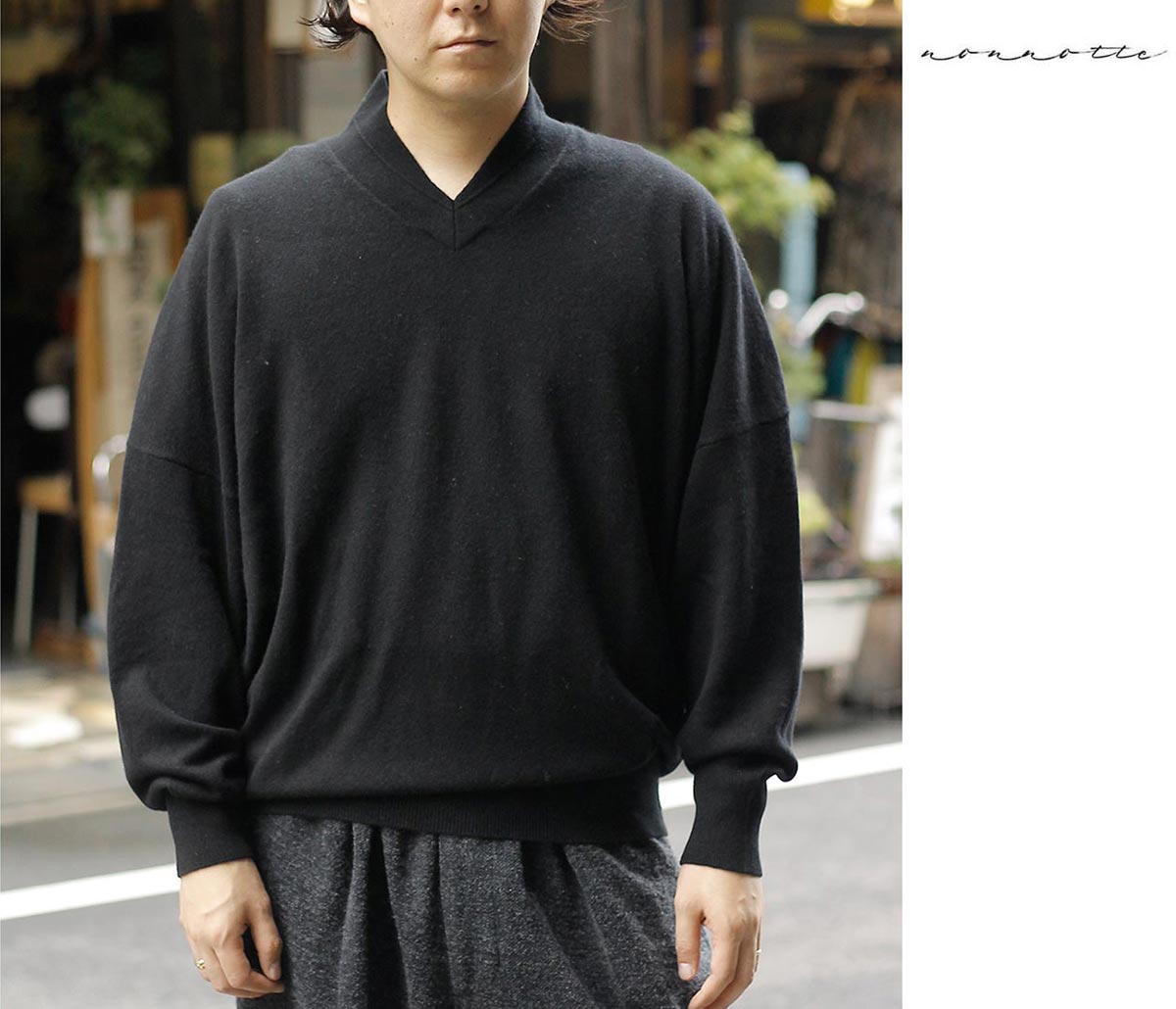 ノノット NONNOTTE ピュア カシミヤ ニット ドレーピング ショール
