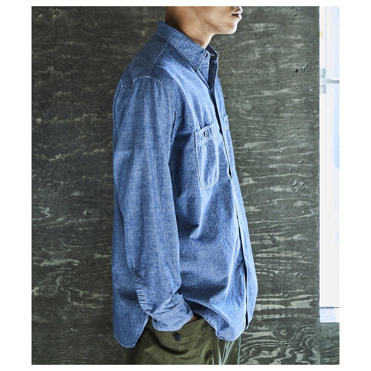 orSlow オアスロウ リラックス フィット シャンブレー ワーク シャツ