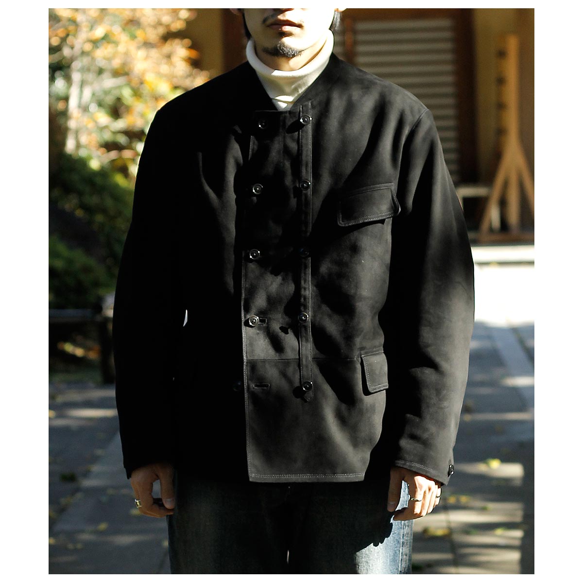 サルト SARTO ゴート スエード レザー ダブル ブレステッド ジャケット