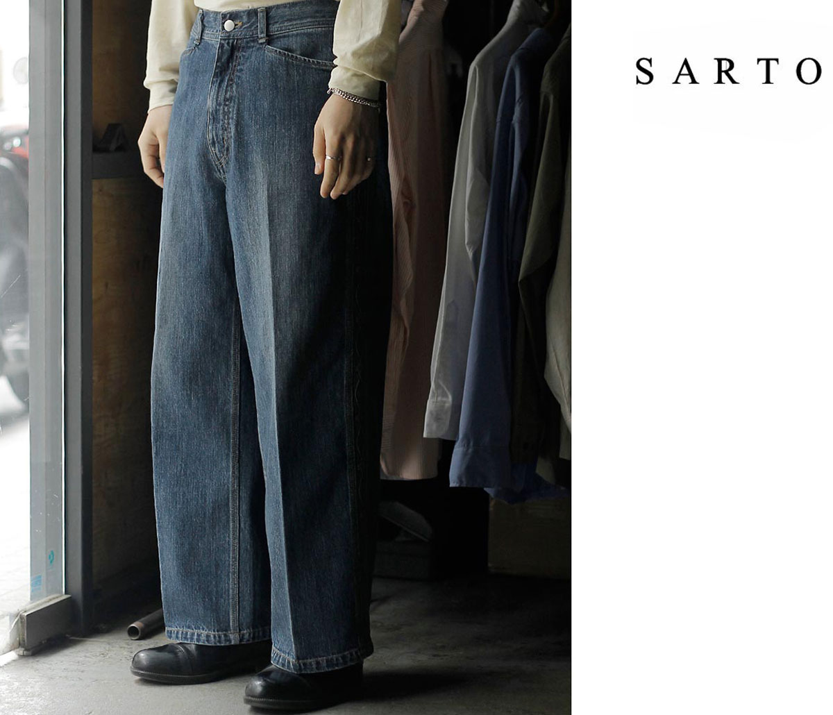 サルト SARTO エンブロイダリー ワイド デニム パンツ WIDE