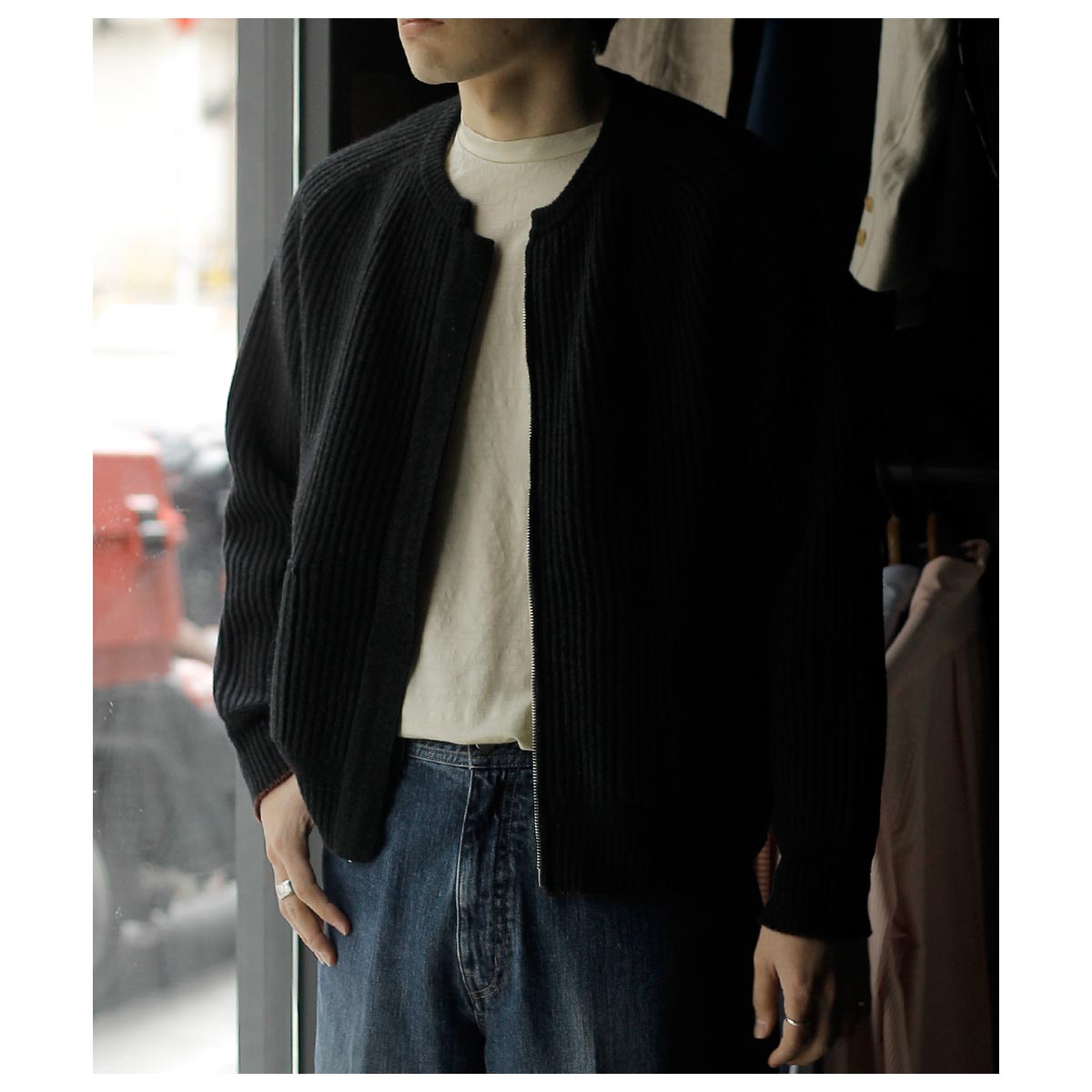 【中古】現行 SARTO サルト HEAVY WOOL RIB ZIP JACKET MOCHA ニット ジャケット ジップアップ ブラック 黒 ウール M サルト SARTO ヘビー ウール リブ ジップ ジャケット HEAVY WOOL RIB