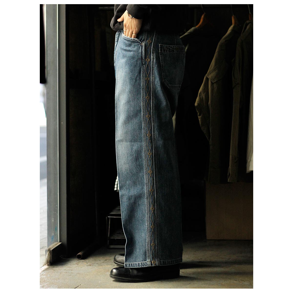 サルト SARTO デニム エンブロイダリー ワイド パンツ タイプ013