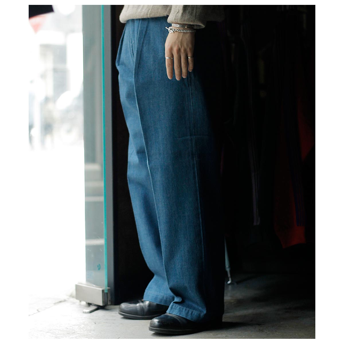 サルト SARTO セルビッジ ブルー デニム ワイド スラックス SELVAGE