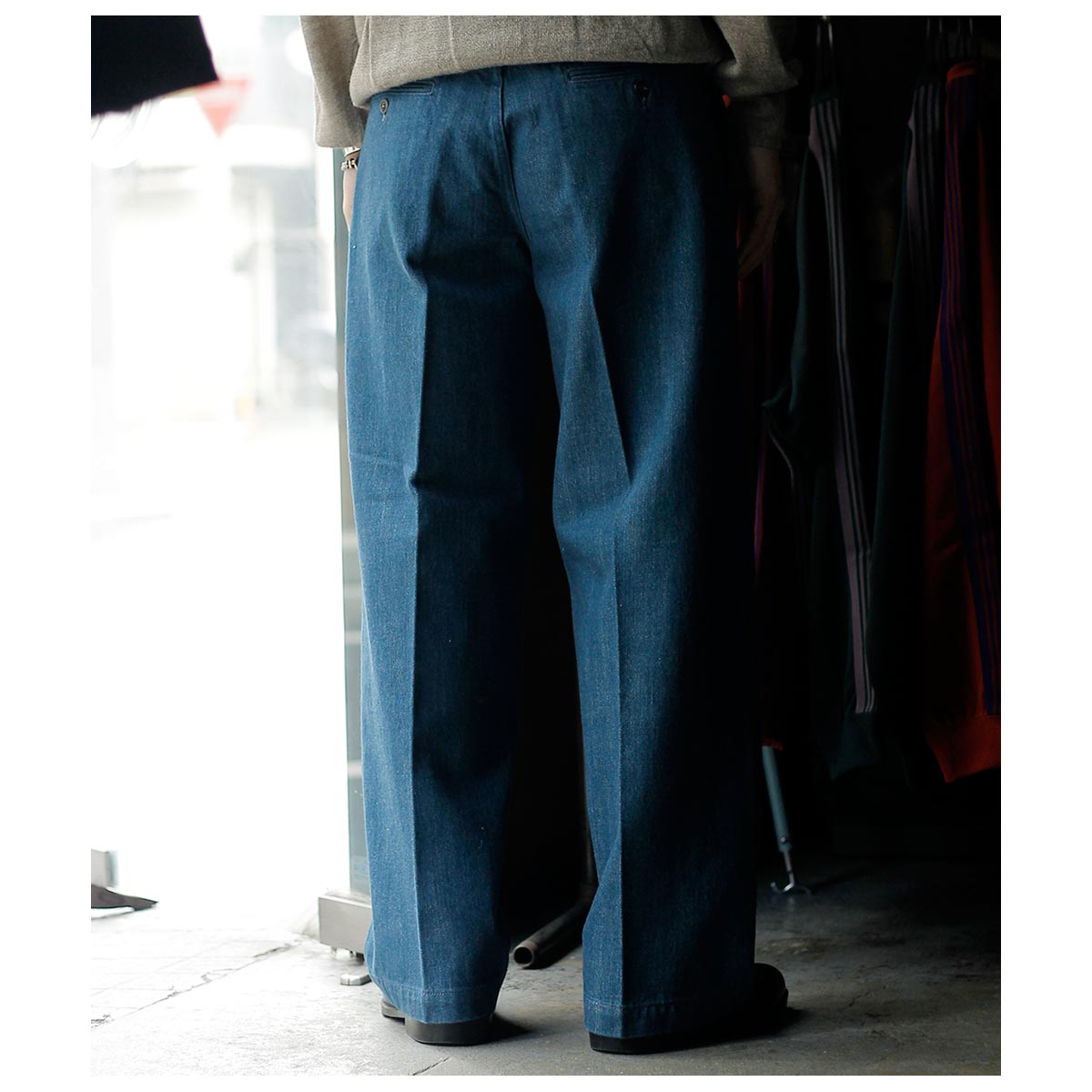 サルト SARTO セルビッジ ブルー デニム ワイド スラックス SELVAGE