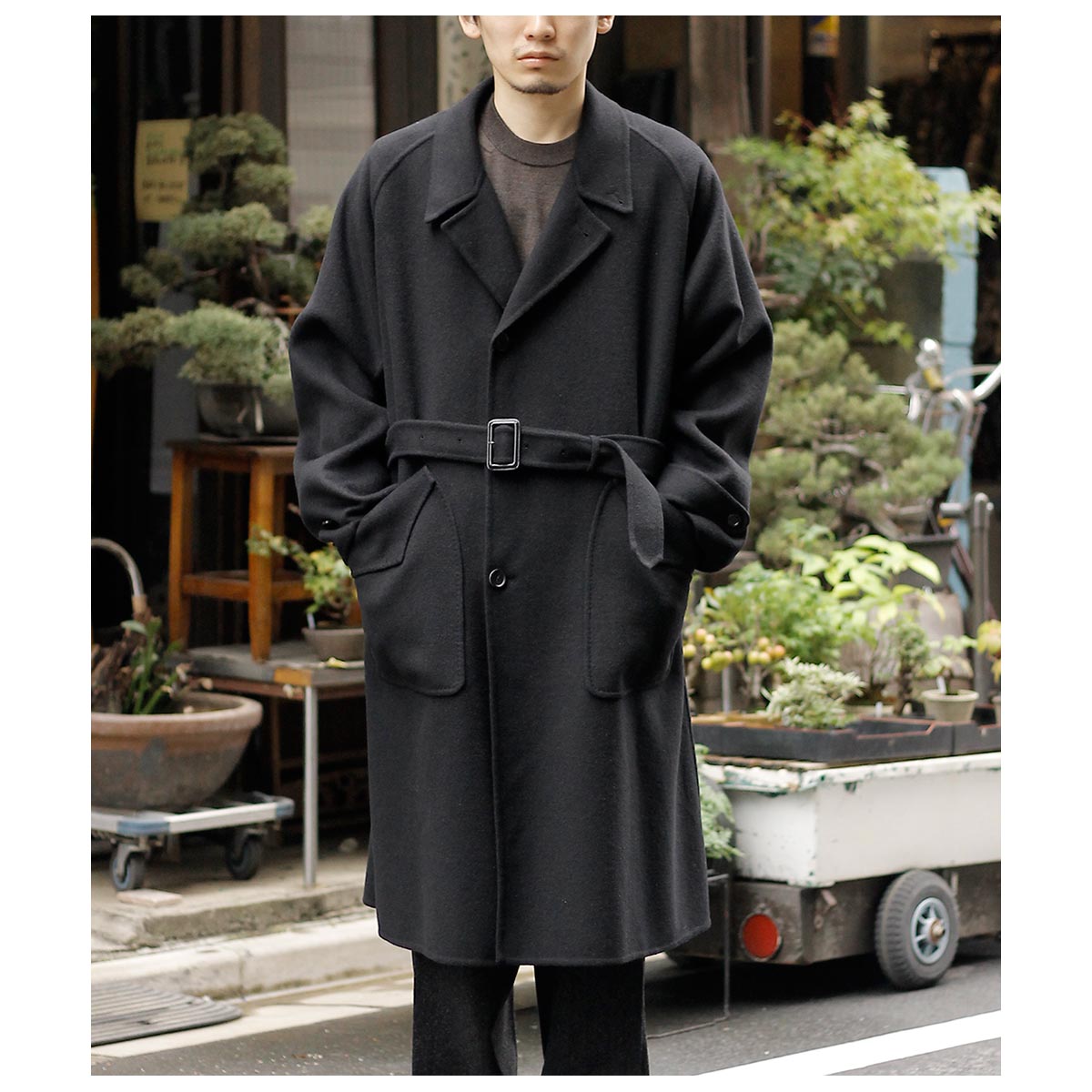 サルト SARTO ウール シルク カシミヤ ビーバー シングル コート WOOL