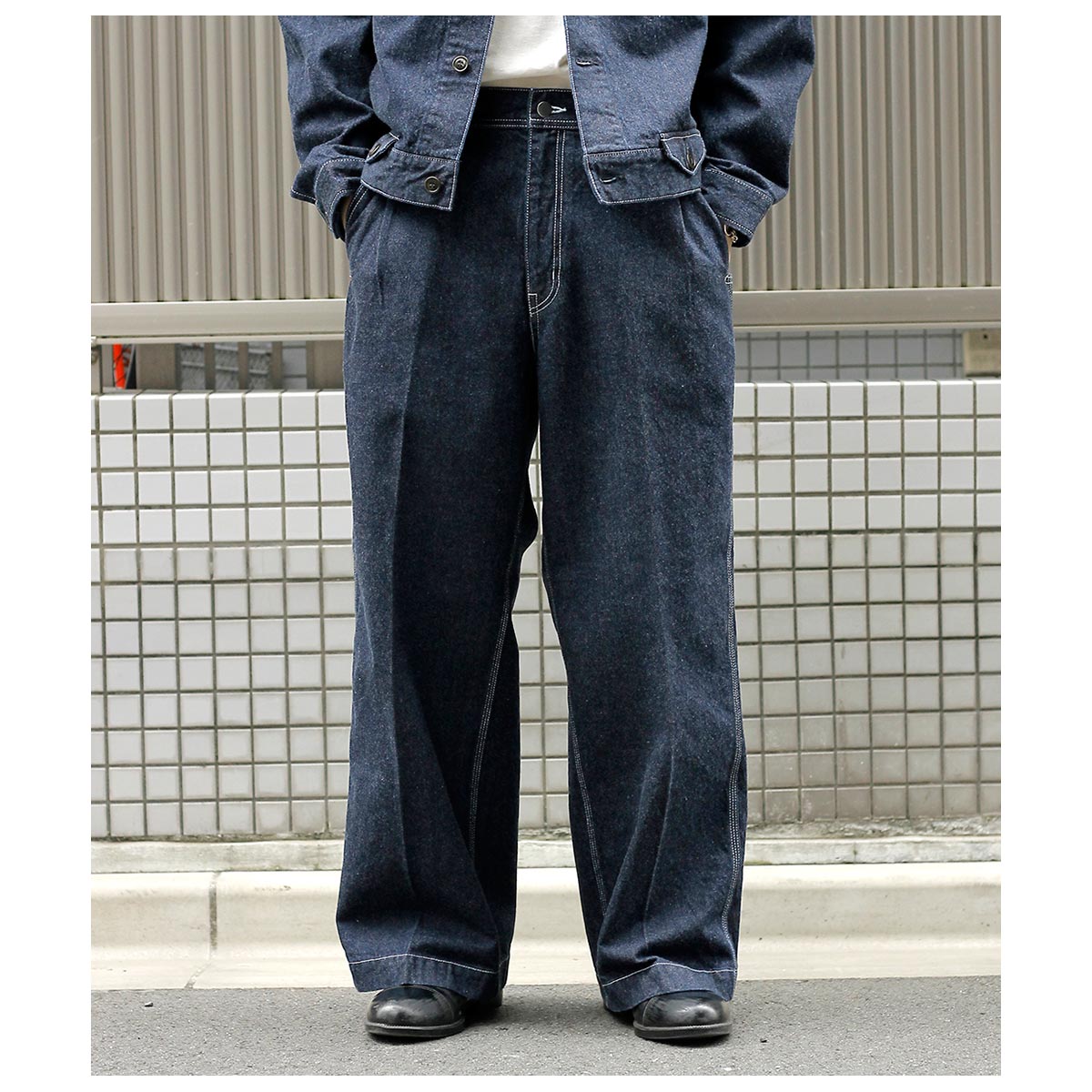 サルト SARTO 13.5oz ヘビーデニム エンブロイダリー タック ワイド