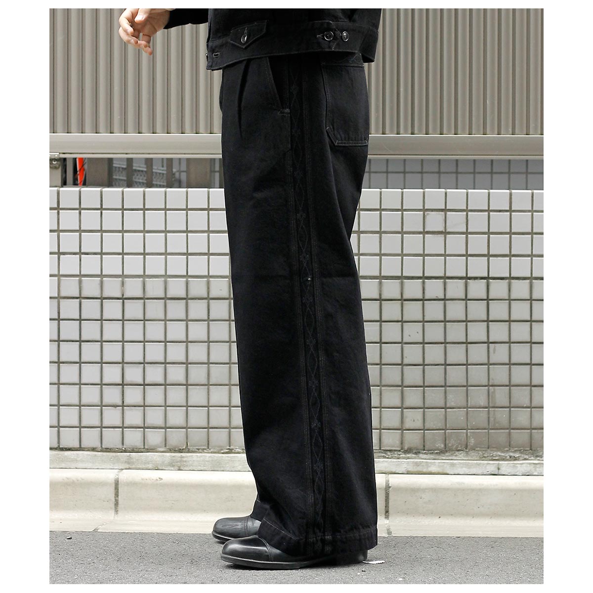 サルト SARTO 13.5oz ヘビーデニム エンブロイダリー タック ワイド