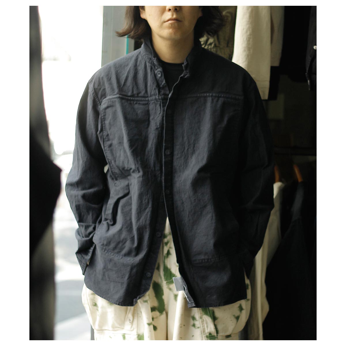TENDER Co. コットン100% 長袖シャツ サイズ3 イギリス製 テンダー TENDER Co. アメリカ製 コットン ドロップ クロス プリーツ